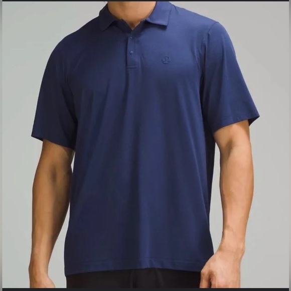 Lululemon Mens L Snap-Front Performance Polo Night Sea Blue - Picture 1 of 4